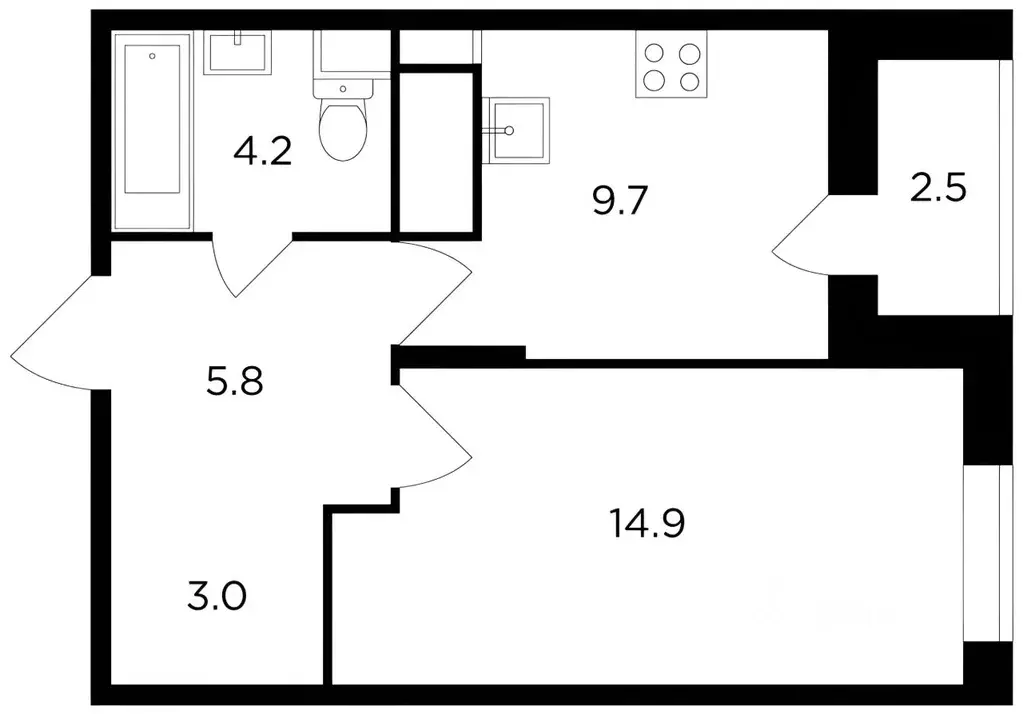 1-к кв. Московская область, Мытищи ул. Кадомцева, 2Б (40.0 м) - Фото 2