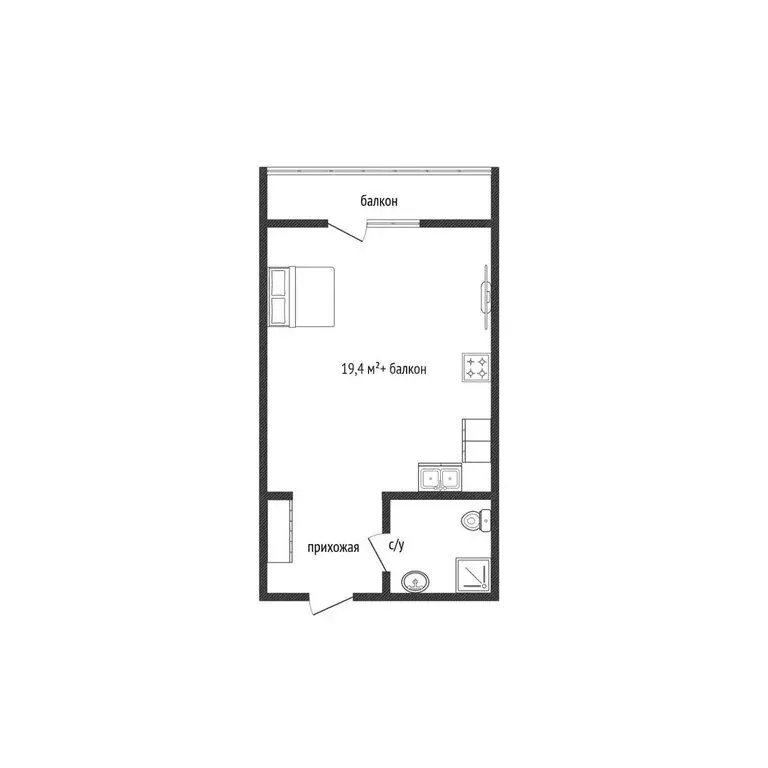 Квартира-студия: Краснодар, Тепличная улица, 62/1к4 (19.4 м) - Фото 1