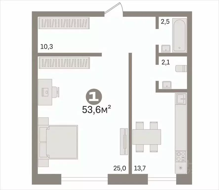 1-к кв. Новосибирская область, Новосибирск ул. В. Высоцкого, 62 (53.6 ... - Фото 2