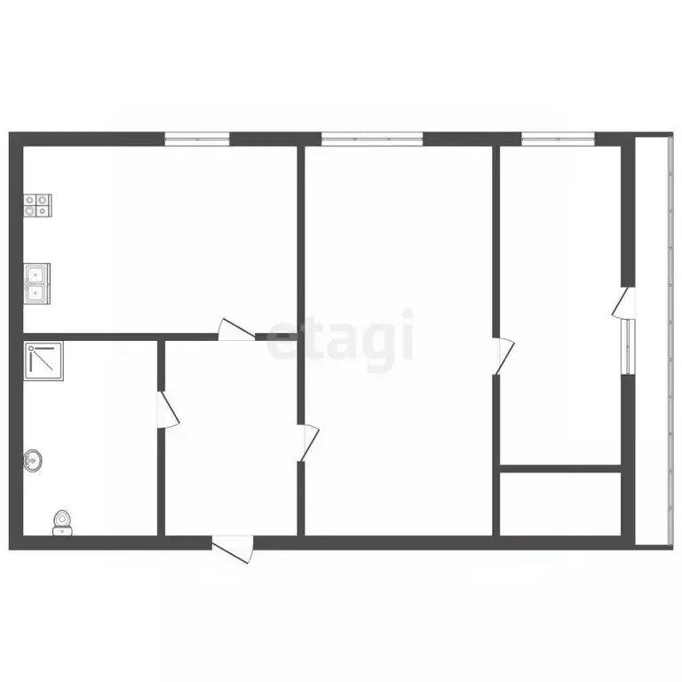2-к кв. Челябинская область, Чебаркульский муниципальный округ, с. ... - Фото 1