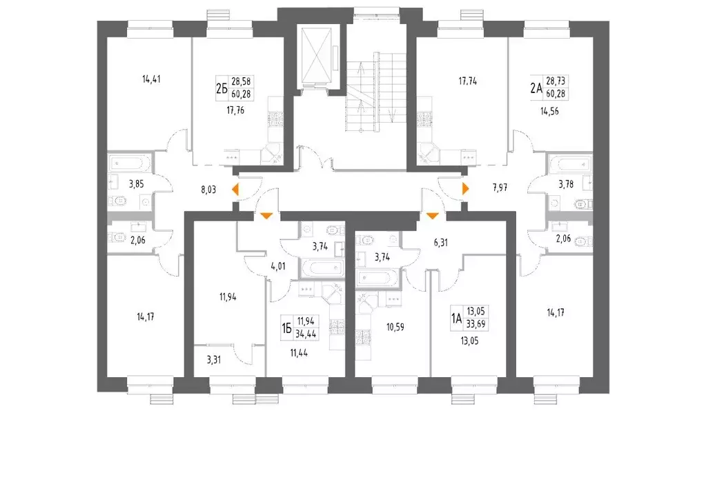 1-к кв. Татарстан, с. Высокая Гора Атмосфера жилой комплекс (33.69 м) - Фото 2