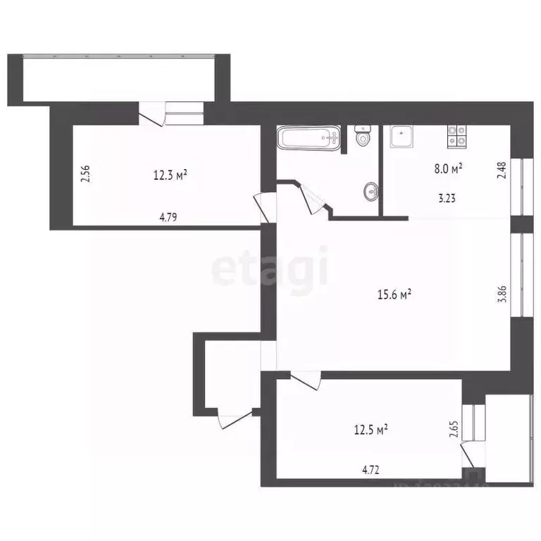 2-к кв. Тюменская область, Тюмень ул. Ватутина, 4 (64.9 м) - Фото 1