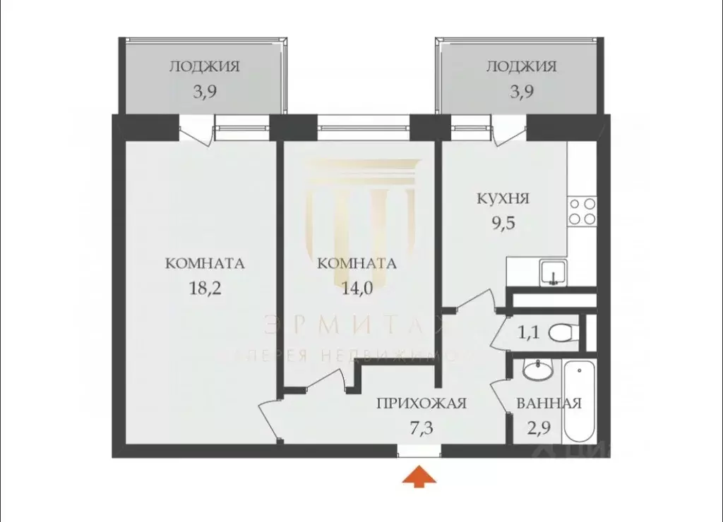 2-к кв. Санкт-Петербург просп. Ветеранов, 171к4 (53.0 м) - Фото 2