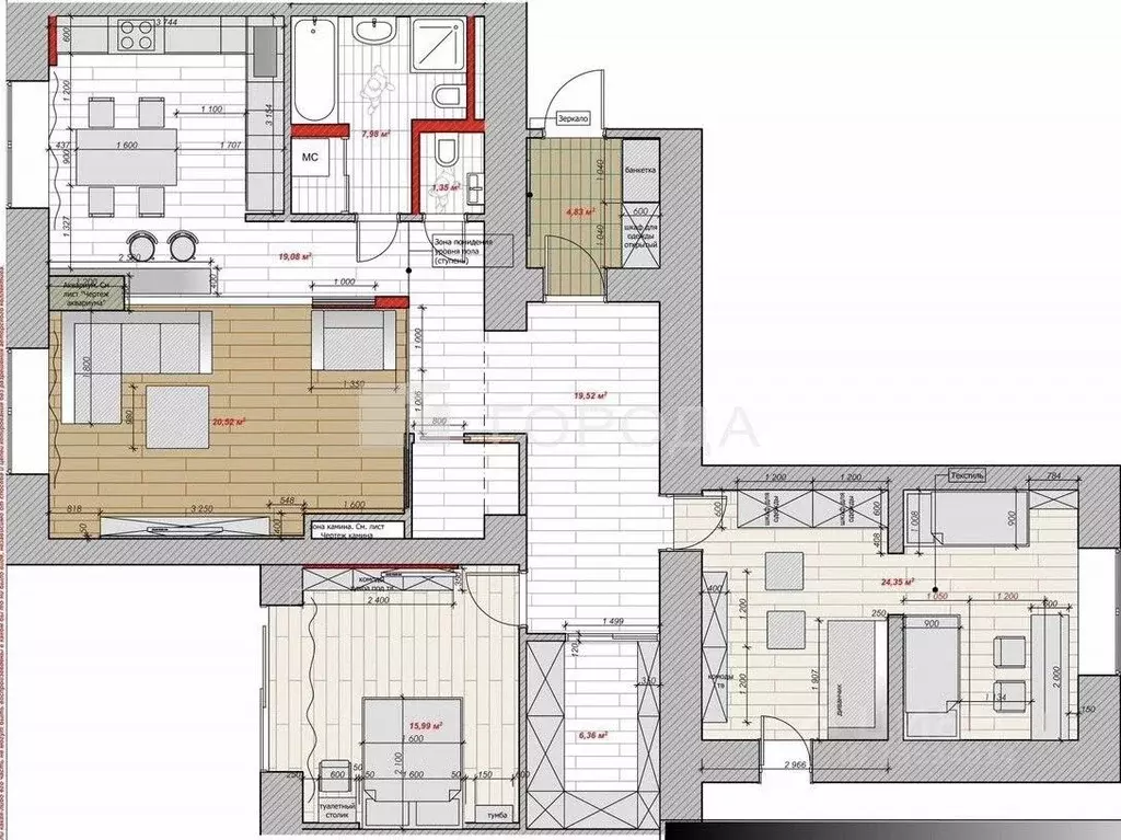 3-к кв. Алтайский край, Барнаул тракт Павловский, 271 (117.7 м) - Фото 2