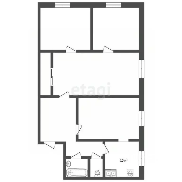 3-к кв. Ростовская область, Таганрог ул. Лизы Чайкиной, 51 (61.0 м) - Фото 2