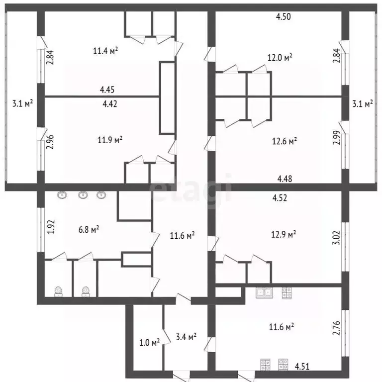 5-к кв. Санкт-Петербург ул. Есенина, 30 (90.0 м) - Фото 1