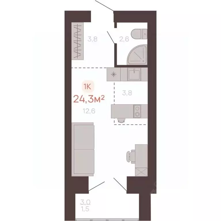 1-к кв. Алтайский край, Новоалтайск ул. Южсиба, 52А (24.3 м) - Фото 0