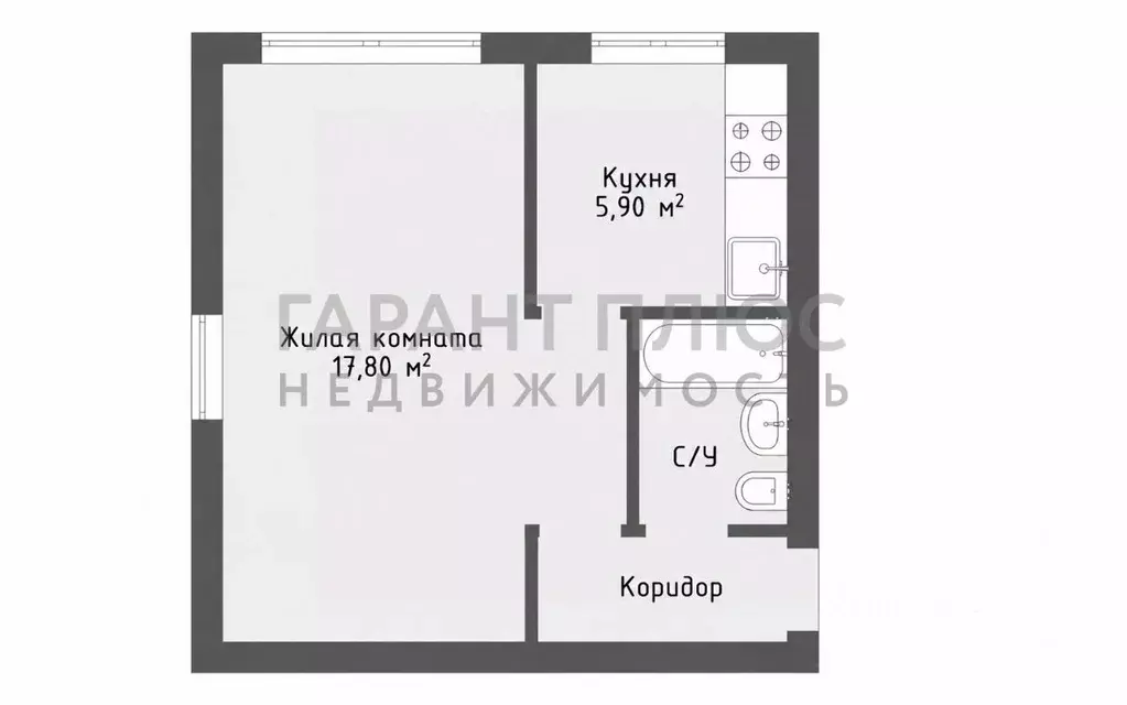 1-к кв. Липецкая область, Липецк ул. Гагарина, 77 (31.0 м) - Фото 2