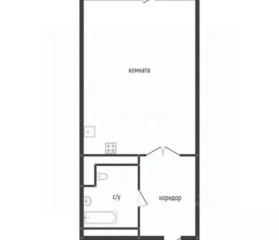 Студия Белгородская область, Белгород Донецкая ул., 79Ак2 (21.0 м) - Фото 1