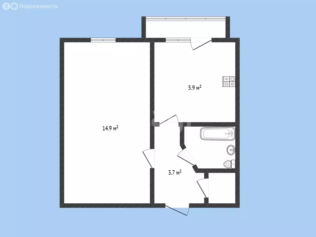1-комнатная квартира: Черкесск, проспект Ленина, 79 (30.5 м) - Фото 1