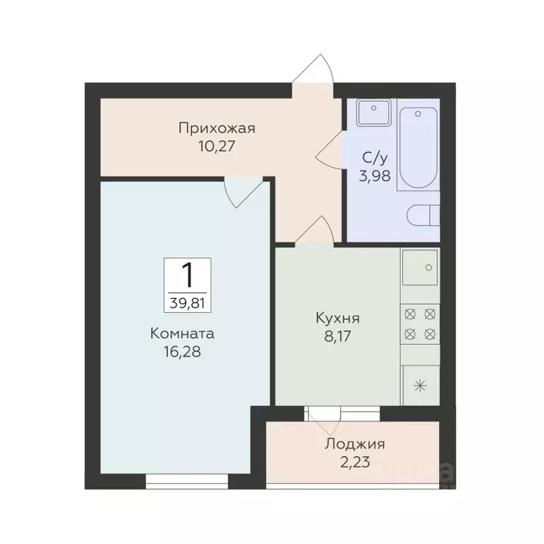 1-к кв. Самарская область, Самара ул. Победы, 14а (39.81 м) - Фото 1