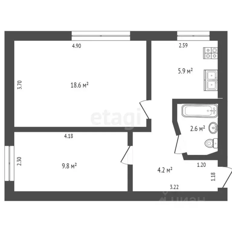 3-к кв. Ростовская область, Ростов-на-Дону Казахская ул., 88 (56.0 м) - Фото 1