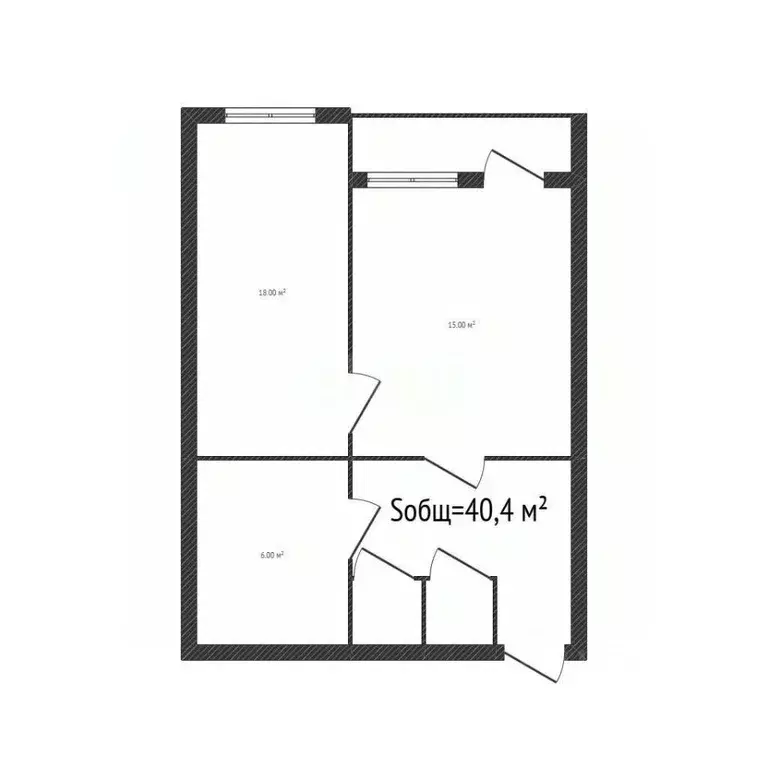 2-к кв. Брянская область, Брянск Северный пер., 54 (40.7 м) - Фото 1