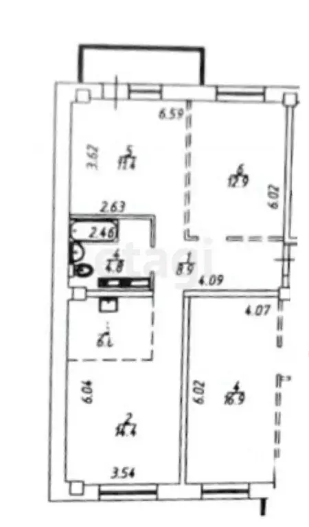 2-к кв. Иркутская область, Иркутск ул. Красноказачья, 23/3 (59.2 м) - Фото 1