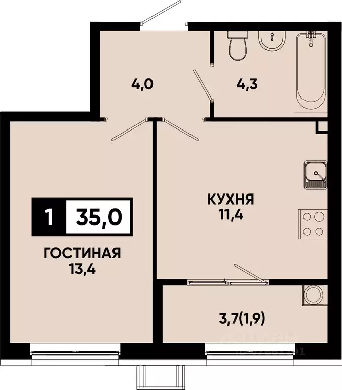 1-к кв. Ставропольский край, Кисловодск Моя Легенда жилой комплекс ... - Фото 0