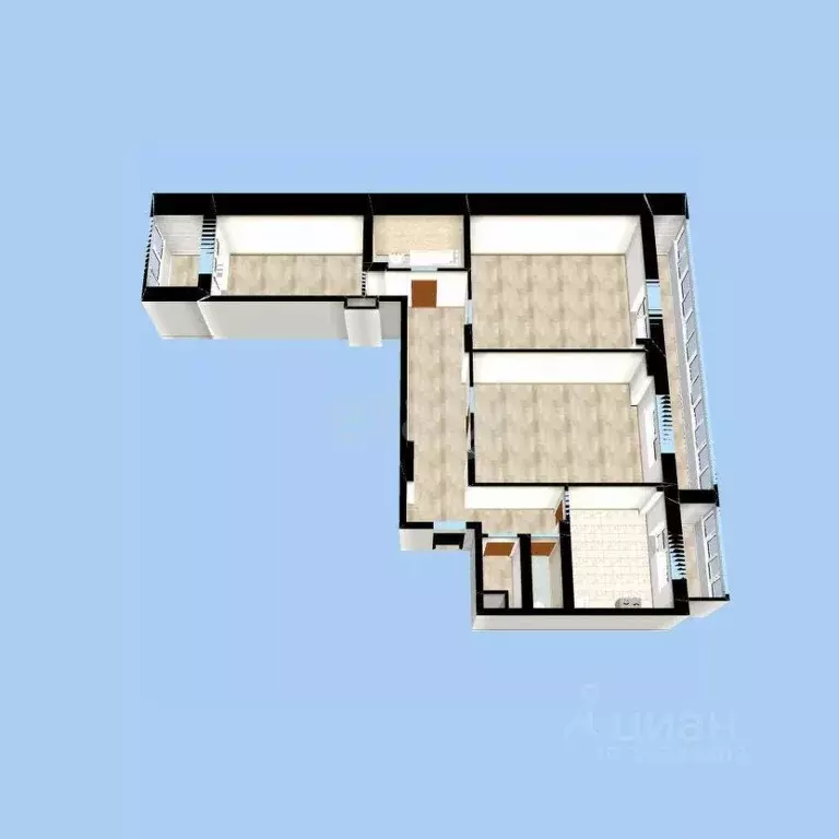3-к кв. Башкортостан, Уфа ул. Октябрьской Революции, 62к1 (119.6 м) - Фото 1