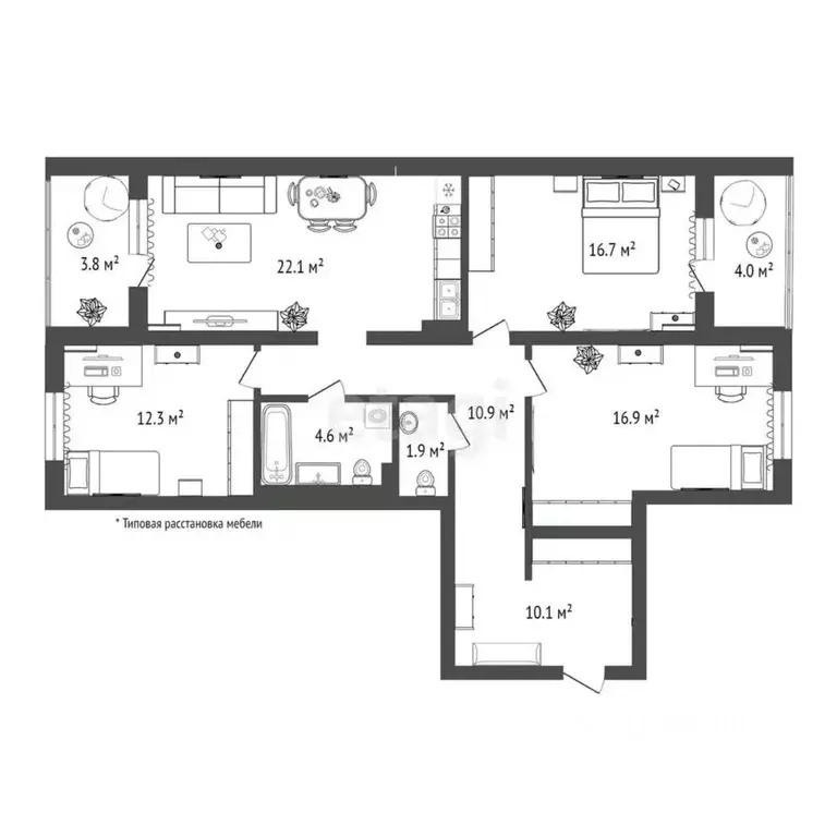 3-к кв. Тюменская область, Тюменский муниципальный округ, с. Ембаево ... - Фото 2