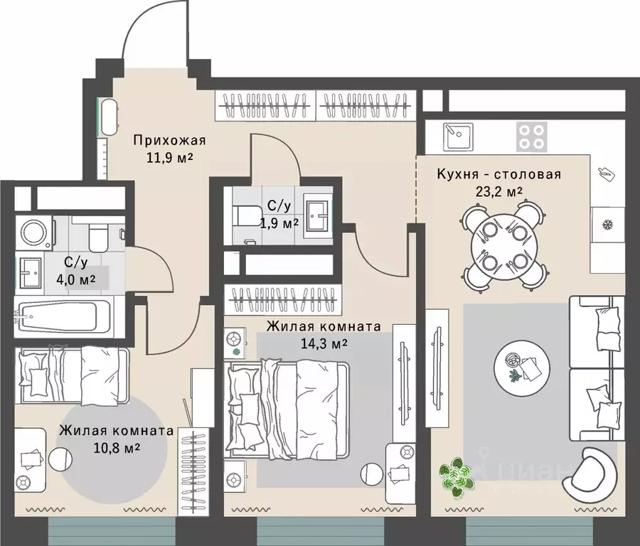 2-к кв. Свердловская область, Екатеринбург Эльмаш жилрайон, Изумрудный ... - Фото 1
