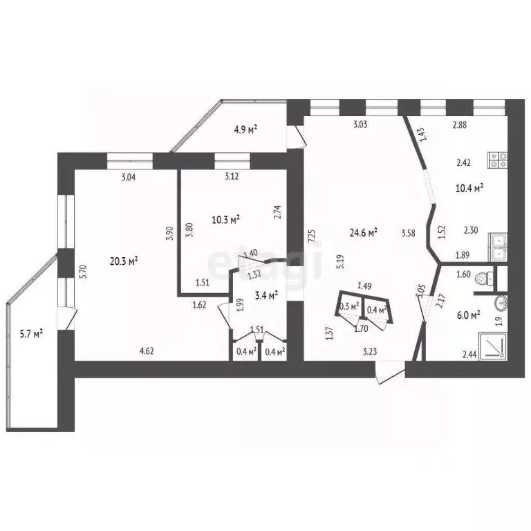3-к кв. Ростовская область, Ростов-на-Дону Донская ул., 65/5 (80.7 м) - Фото 1
