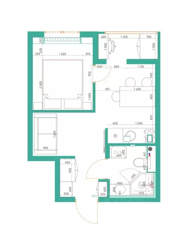 1-к кв. Санкт-Петербург ул. Русановская, 20к1 (30.0 м) - Фото 2
