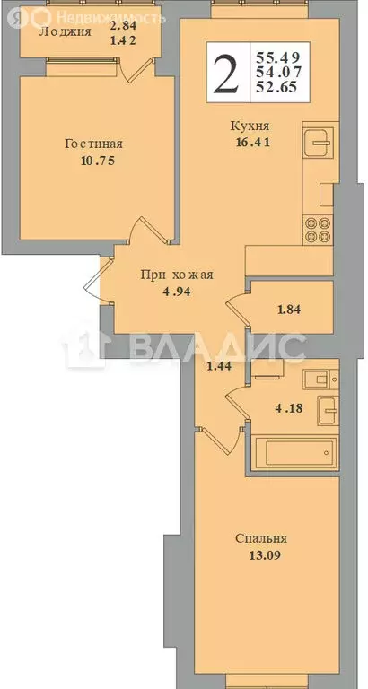 2-комнатная квартира: Калининград, Минусинская улица, 9 (58 м) - Фото 1