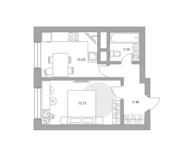 1-комнатная квартира: Красногорск, жилой комплекс Ильинойс, к1 (33 м) - Фото 0