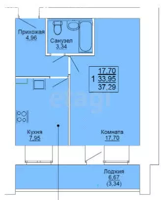 1-комнатная квартира: Пермь, Сокольская улица, 10Б (37.2 м) - Фото 0