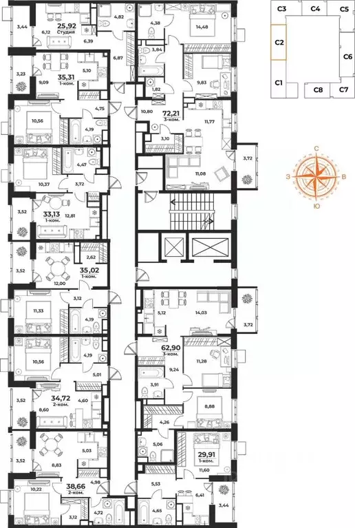 1-к кв. Хабаровский край, Хабаровск Брянский пер. (33.13 м) - Фото 2