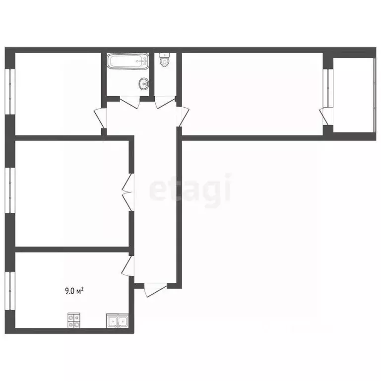 3-к кв. Владимирская область, Муром ул. Щербакова, 27 (63.0 м) - Фото 1