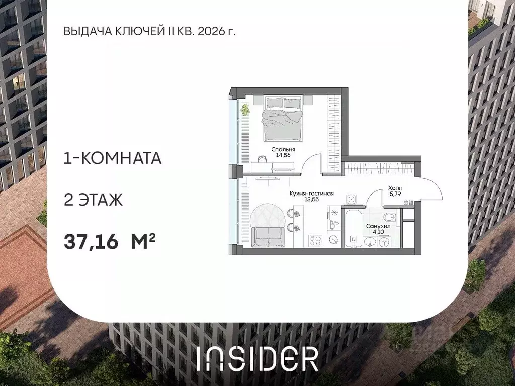 1-к кв. Москва Автозаводская ул., 24К1 (37.16 м) - Фото 1