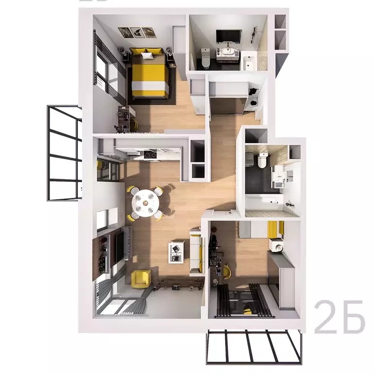 2-к квартира, 78.44 м - Фото 1