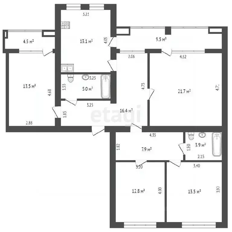 4-к кв. Севастополь ул. Астана Кесаева, 4 (114.9 м) - Фото 1