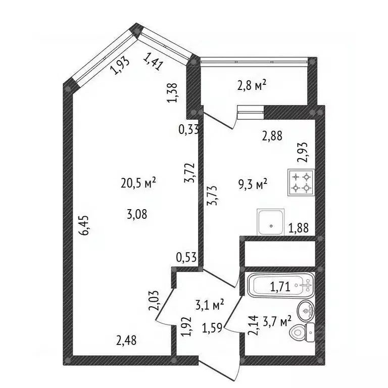 1-к кв. Башкортостан, Уфа ул. Миловская, 16 (36.6 м) - Фото 2