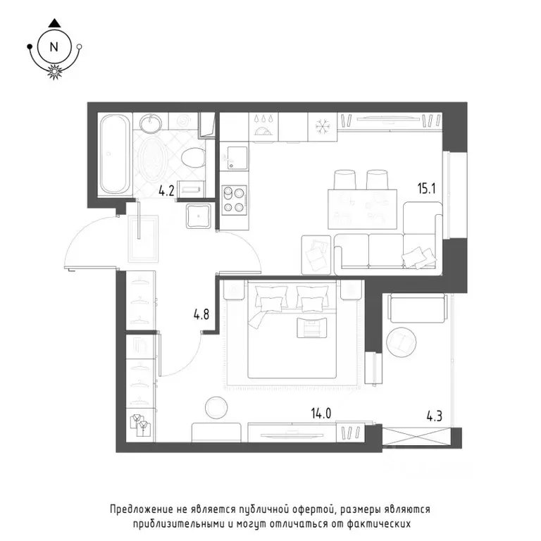 1-к кв. Омская область, Омск Зеленая река мкр, 10 (40.3 м) - Фото 0