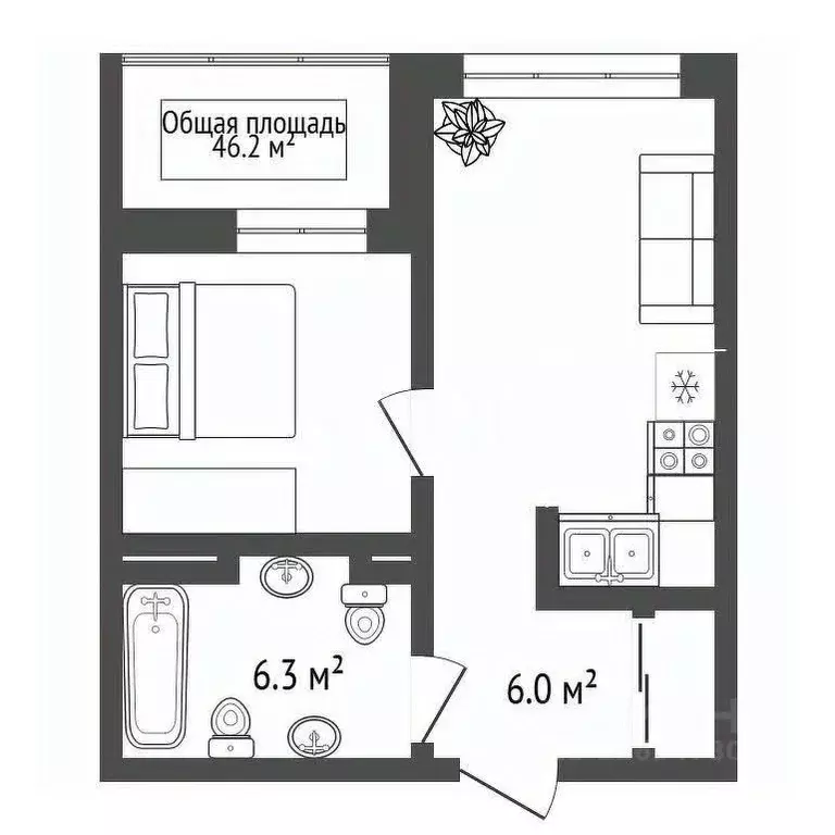 2-к кв. Новосибирская область, Новосибирск ул. Владимира Заровного, ... - Фото 1