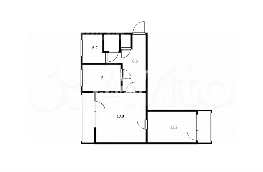 3-к. квартира, 57,4 м, 5/9 эт. - Фото 0