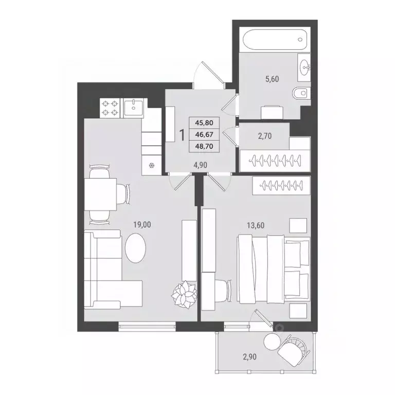 1-к кв. Нижегородская область, Нижний Новгород ул. Достоевского, 18 ... - Фото 2