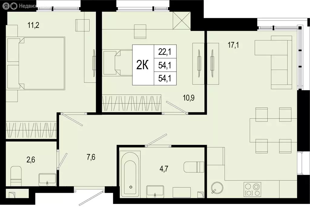 2-комнатная квартира: Московская область, городской округ Подольск, ... - Фото 0