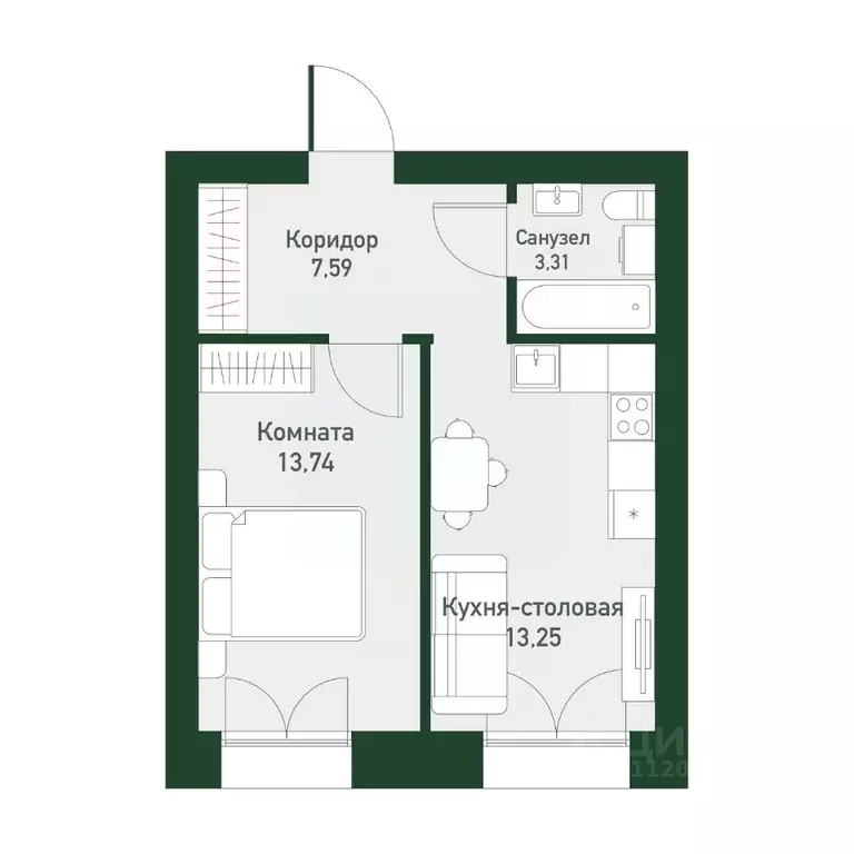 1-к кв. Свердловская область, Екатеринбург ул. Амундсена, 165 (36.7 м) - Фото 0