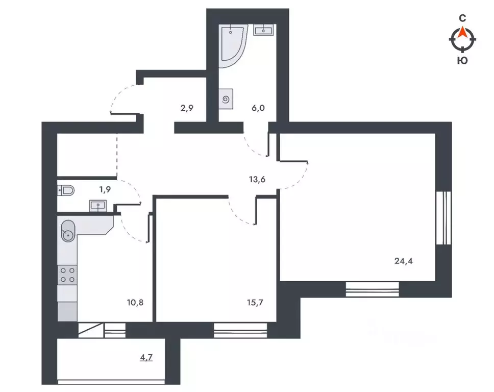 2-к кв. Кировская область, Киров ул. Капитана Дорофеева, 24 (80.0 м) - Фото 1