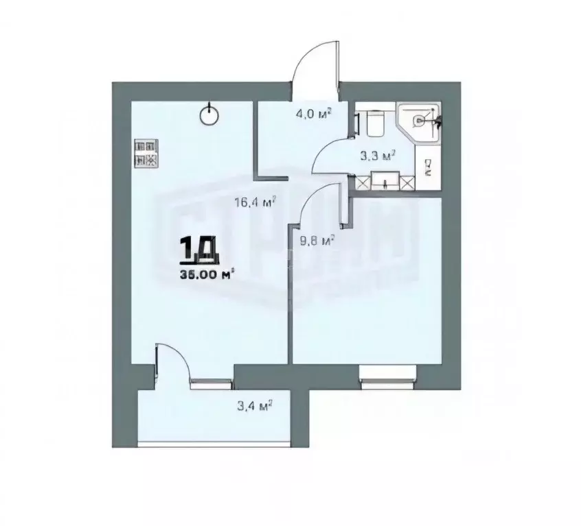 1-к кв. Владимирская область, Ковров ул. Строителей, 39/3 (35.0 м) - Фото 1
