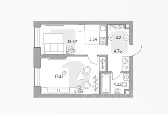 1-к кв. Москва Дубининская ул., 28 (46.12 м) - Фото 2
