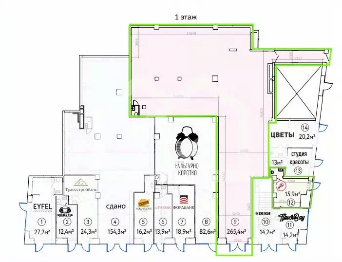 Помещение свободного назначения в Москва Новослободская ул., 19С1 (265 ... - Фото 2