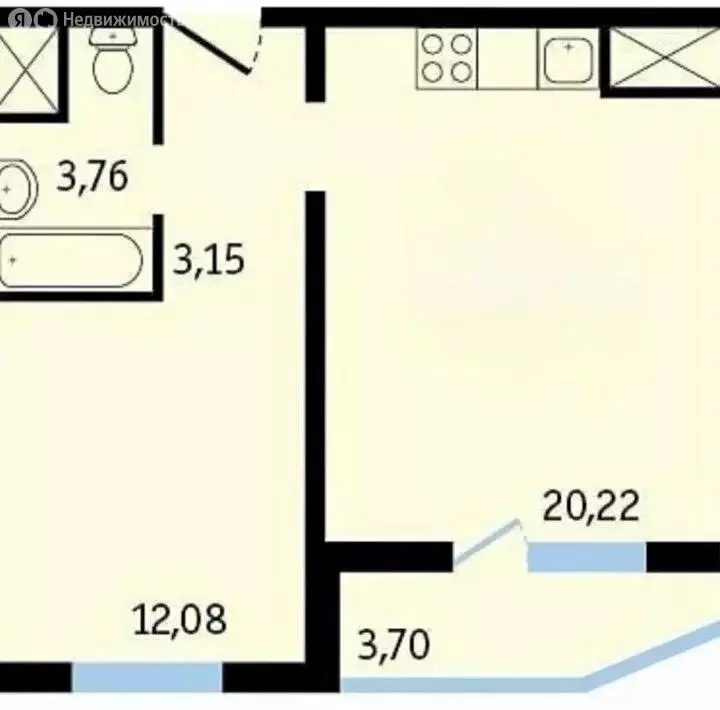 2-комнатная квартира: Ростов-на-Дону, улица Ткачёва, 40с1 (42 м) - Фото 0