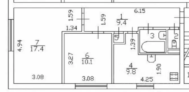 2-к кв. Санкт-Петербург Искровский просп., 17К1 (50.7 м) - Фото 2