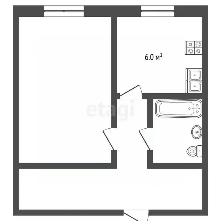 1-к кв. Удмуртия, Завьяловский район, с. Октябрьский 9 (31.0 м) - Фото 1