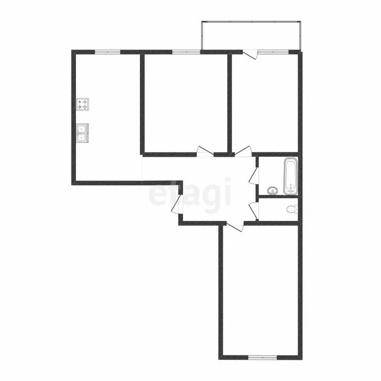 3-комнатная квартира: микрорайон Мелиораторов, улица Голышева, 4 (61.3 ... - Фото 1