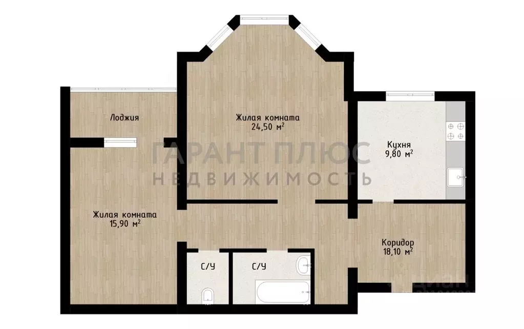 2-к кв. Липецкая область, Липецк ул. Леонтия Кривенкова, 7А (74.0 м) - Фото 1