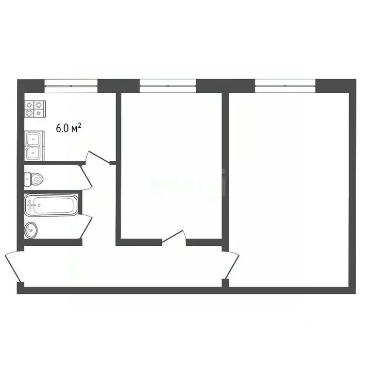 2-к кв. Московская область, Серпухов ул. Горького, 18/22 (43.0 м) - Фото 1