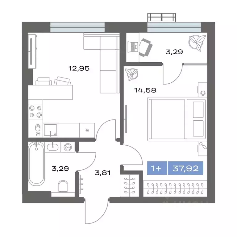 1-к кв. Тюменская область, Тобольск Зона ВУЗов тер., Ритм жилой ... - Фото 1
